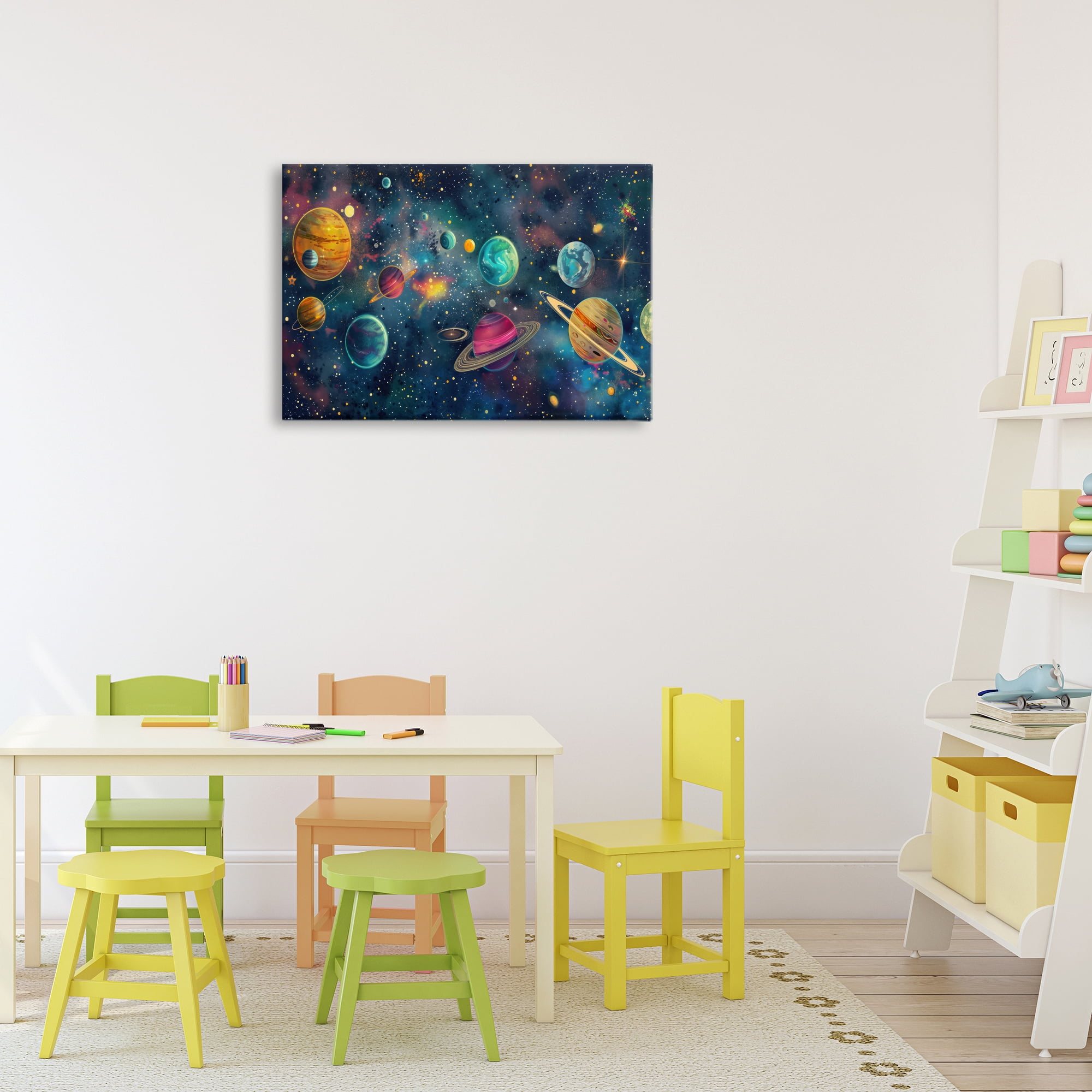 Stupell Industries Celestial Planetary Parade Canvas Wall Art, design by Creative Studio