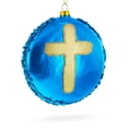 thumbnail image 2 of Serene Holy Family on Purple Disc Glass Christmas Ornament, 2 of 4