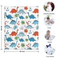 thumbnail image 4 of White Cartoon Dinosaurs Leaves Footprints Pattern Blanket,Comfortable Soft Flannel Throw Blanket,All Season,Warm Lightweight Blankets for Sofa Bed Couch Living Room Chair,30"x40", 4 of 4