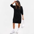 thumbnail image 5 of SUNBS Women Hoodies Dress Hooded Sweatshirts Dress Casual Long Sleeve Tunic Tops Oversized Cloths with Pocket, 5 of 9