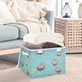 thumbnail image 3 of Yayeee Collapsible Cube Storage Bin with Lid Fabric Closet Decorative Basket with Handles, Cartoon Capybaras, 3 of 7