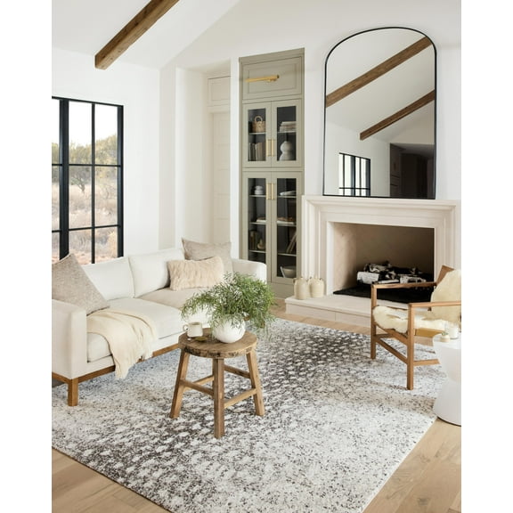 BLS-01 Grey, White 18" x 18" Sample Size Rug