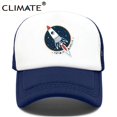 thumbnail image 2 of CLIMATE Rocket Spaceship Trucker Cap Hat Male Space Universe Explorer Mesh Cap Rocket Cool Summer Caps Hat for Men Women KidAdult 55to58cm head Gao Jinjia LED, 2 of 2