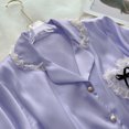 thumbnail image 4 of Conjunto de Pijama de 2 piezas con corazones de encaje para mujer, ropa de dormir de manga corta, estilo coreano, para estar en casa, Verano, 4 of 4