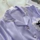 thumbnail image 4 of Conjunto de Pijama de 2 piezas con corazones de encaje para mujer, ropa de dormir de manga corta, estilo coreano, para estar en casa, Verano, 4 of 4