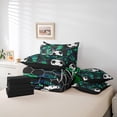 thumbnail image 6 of Castle Fairy Sport Gamer Soccer Twin Bedding Sets 7-Piece for Boys Girls,Graffiti Splash Bedding Comforter Set Microfiber,Abstract Geometric Honeycomb Breathable Sheet Sets,Microfiber Bedroom Decor, 6 of 8