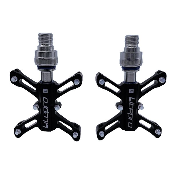 Pedal de bicicleta de carretera de liberación rápida con adaptador de extensión de pedal antideslizante Rodamientos ultraligeros de 9/16 pulgadas para Negro Macarena Pedal de bicicleta ligero