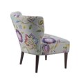 thumbnail image 5 of Upholstered Accent Chair, Modern Slipper Chair with Channel Back and Birch Wood Legs, Armless Sofa Chair Reading Chair with Nailhead Trim for Living Room Bedroom Apartment, Multicolor, 5 of 7