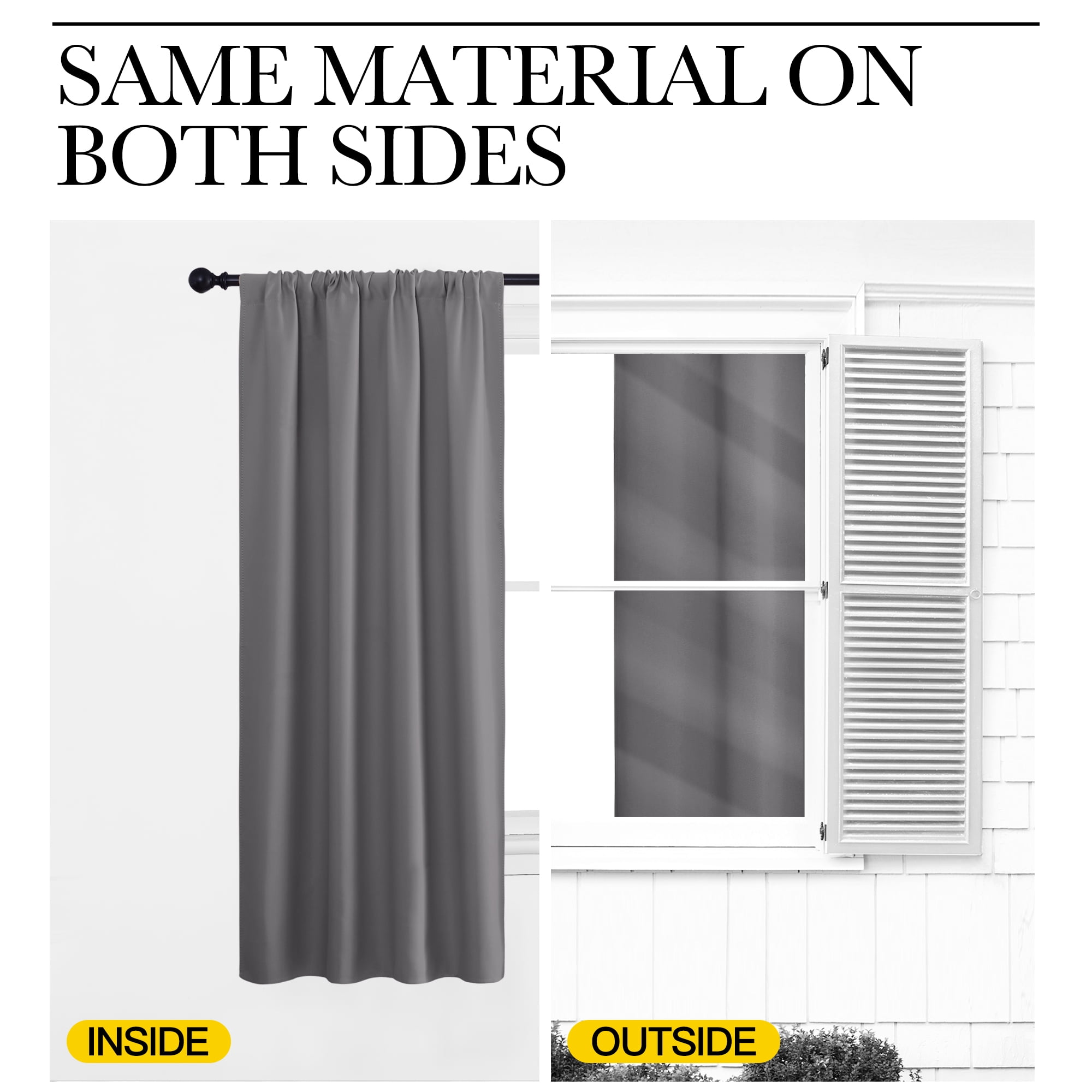 NICETOWN Solid Color Blackout Curtains Rod Pocket Noise Reduced Window Drapes for Bedroom 34x36 inch(图3)