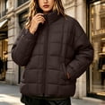 thumbnail image 2 of Full Zip Puffer Jacket for Women Stand Collar Lightweight Casual Quilted Coat With Pockets For Fall Winter, 2 of 8