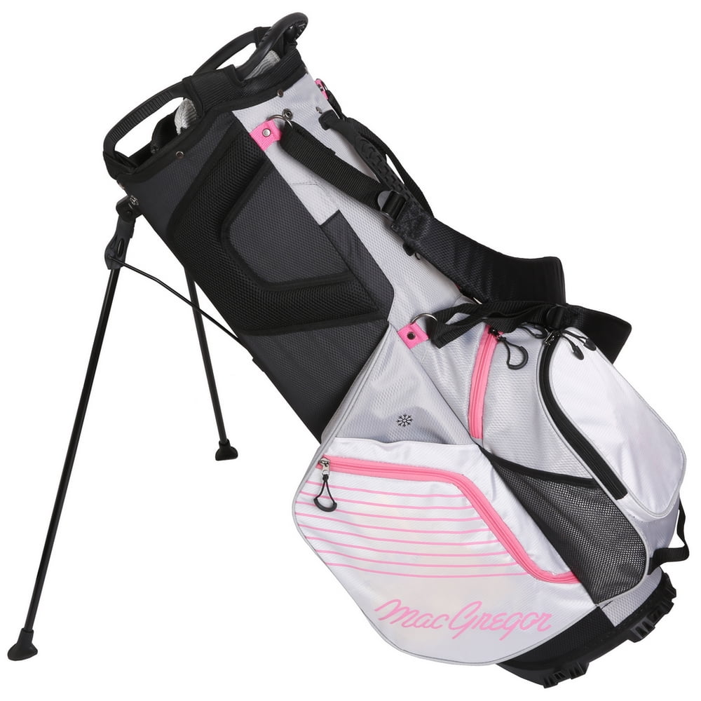 MacGregor Golf Ladies VIP 14 Divider Stand Carry Bag with Full Length Dividers Grey/White/Pink