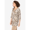 thumbnail image 3 of Woman Within Plus Size 7-Day Three-Quarter Sleeve Grommet Notch Tunic, 3 of 6