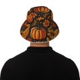 thumbnail image 5 of KLL Autumn Pumpkin Leaves Bucket Hat for Women Men Packable Travel Beach Sun Hat Outdoor Rave Accessories Reflective Fisherman Cap, 5 of 7