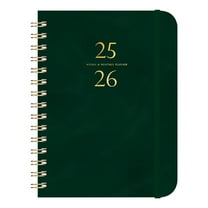 Nkmbld Spiral Notebooks Schedule Book A5 Plan Book Coil Book Leather Strap Notebook Self-Discipline Card Printing Book, Green