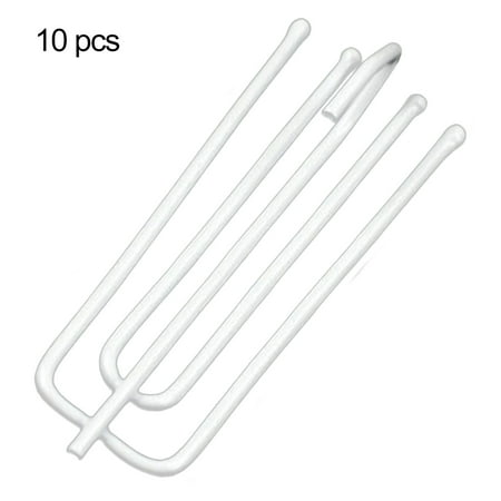 

WindC 10Pcs/Set Curtain Hooks Wear-resistant Reusable 2 Colors Four Prong Curtain Pleater Tape Hooks for Curtain
