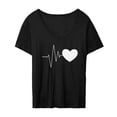 thumbnail image 1 of Camiseta de manga corta para mujer, ropa informal, cuello redondo, ajuste holgado, camisetas de manga corta, camiseta básica para deportes, vacaciones, viajes, caminar XL, 1 of 8