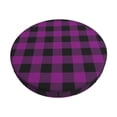 thumbnail image 6 of Uemuo Purple Black Plaid Pattern Round Bar Stool Seat Covers Washable Stool Cushion Slipcover Elastic Bar Chair Covers-12 inch, 6 of 7