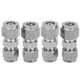 thumbnail image 3 of Tubo de compresión, 4 piezas Adaptador de tubo de compresión Adaptador de virola doble recto Adaptador de tubo de compresión de acero inoxidable optimizado para la excelencia VoborMX herramienta, 3 of 8