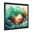 thumbnail image 2 of Designart "Waves of Rolling Surf II" Abstract Framed Wall Art Decor - Modern Yellow Abstract Modern Waves Entryway Framed Wall Art Print, 2 of 6