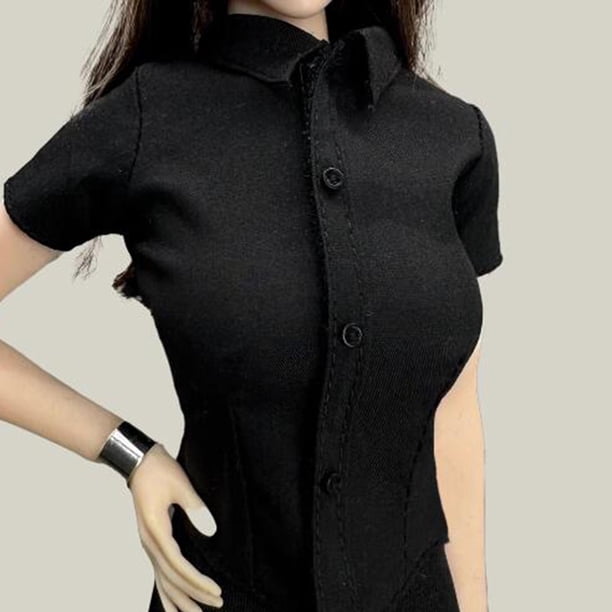 Camiseta De Manga Corta Negra A Escala 1/12 – Ropa Para Figuras De Acción Femeninas De 6 Pulgadas, Ideal Para Coleccionistas