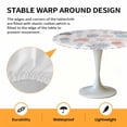 thumbnail image 2 of Elastic Fitted Round Tablecloth, Red Grey Coastal Waterproof Stretch Table Cover for 45"-54" Tables, Nautical Summer Beach Coral Sea Turtle Washable Outdoor Tablecloths for Patio, Picnic, Camping, 2 of 9
