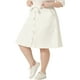thumbnail image 4 of Faldas de mezclilla midi de mujer plus size Agnes Orinda con lazo en la cintura 2X blanca, 4 of 6