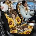 thumbnail image 2 of Uorisanigo Car Seat Covers Front Set 2 Packs, Plush Fluffy Sunflower Horse Seat Protectors, Universal Fit Interior Covers for Cars, Trucks, SUVs, Vans, Auto Accessories, 2 of 7