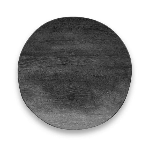 Abode Homewares by TarHong Faux Real Blackened Wood Salad Plate, 8.5 x 0.8", Set of 6