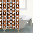thumbnail image 4 of White Butterfly Orange Pattern Shower Curtain 72"x84" ,Bathroom Decorative Shower Curtains Set with 12 Hooks,Modern Waterproof Washable Shower Curtain, 4 of 6