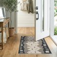 thumbnail image 2 of ODIKA 2'x3' Beige Charcoal Geometric Design Washable Throw Rug Modern Abstract Pattern with Motifs Non-Slip, Low Profile, Flatwoven, Easy Care for Hallway, Study Room, 2 of 7