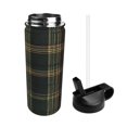 thumbnail image 4 of 18oz Straw Lid Space Bottle 2.9×8.9in Double-Layer Insulated Leak-Proof Bottle Straw Cup Lid Convenient For Carrying Springgreen Buffalo Plaid Check Tartan Scotland_99154_3, 4 of 8