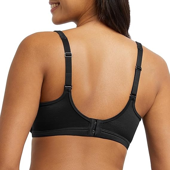 Women's Bali DF3386 One Smooth U Lace Minimizer Underwire Bra (Black 36DD)