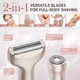 thumbnail image 2 of Afeitadora eléctrica para mujer: afeitadora eléctrica recargable e indolora para bikini, rostro, cuerpo, piernas y axilas - Cuchilla 3 en 1 y cabezal giratorio, 2 of 5