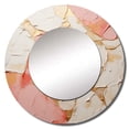 thumbnail image 3 of Designart "Rosy Alabaster Simplistic Pottery" Abstract Spirals Rund Mirror For Wall Decor - Large Pink Round Printed Mirror -Modern Round Living Room Mirror - 23" x 23", 3 of 7