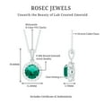 thumbnail image 4 of Rosec Jewels Lab Grown Emerald Pendant Necklace with Moissanite Halo (8 mm Emerald, AAAA Grade), 10K Yellow Gold, 4 of 7