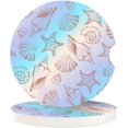 thumbnail image 1 of SPEKSEE Starfish Shells Print Ceramic Car Interior Coasters 2 Pack, Anti Slip 2.56 Inch Absorbent Cup Mat Interior Accessories Fit for Most Cars, 1 of 7