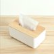 thumbnail image 4 of Tapa de caja de pañuelos de madera para pañuelos desechables, caja de pañuelos rectangular de madera para almacenamiento en tocador de baño, encimera, tocador de dormitorio, mesita de noche, escritor JAMW Sencillez, 4 of 5
