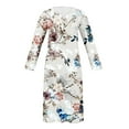 thumbnail image 3 of Babysbule Liquidation Robes d'Automne pour Femmes Mode Femmes Décontracté Élégant Col Rond Imprimé Été Manches Longues Poches Robe, 3 of 5