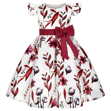 

EnJoCho Toddler Girls Long Maxi Dresses Kids Baby Girls Spring Summer Print Ruffle Sleeveles Gifts for Party Princess Dress Cute Wedding Birthday Party Prom Gala Dresses Fall Homecoming Clothes