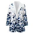 thumbnail image 4 of Women's Printed Suit Cardigan Coat, Fashion Casual Long Sleeve Loose Comfortable Open Front Blazer for Daily Wear and Office Outfits, in White, Size XXXL, 4 of 5