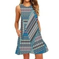 thumbnail image 2 of Pejock Summer Dresses for Women Beach Floral Tshirt Sundress Sleeveless Pockets Casual Loose Tank Dress Blue C M (US Size: 6), 2 of 4