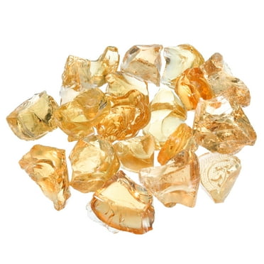 Fire Glass for Fire Pit, 2-3cm(1/9") High Luster Natural Glass Rocks, Brown