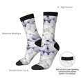 thumbnail image 4 of Cauagu Indigo Tie Dye Print Crew Socks for Women and Men,Adult Athletic Running Socks 1-Pair Sports Socks Work Gear Socks with Moisture Wicking, 4 of 6