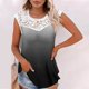 thumbnail image 2 of Camiseta sin mangas de encaje con estampado de mujer Camiseta sin mangas de empalme de cuello redondo Camiseta ligera y cómoda delgada OAVQHLG3B Store lin121212, 2 of 5