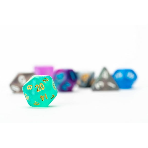 FanRoll by Metallic Dice Games Mystery Misfit Resin Polyhedral Dice Set, 7 Dice (Set of 2, 14 Dice)
