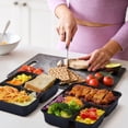 thumbnail image 3 of 30P Contenedores para Alimentos Desechables, Recipientes para Comida 3 Compartimentos, Contenedores Herm&eacute;ticos Plastico, Meal Prep Containers, Charolas Bento Adecuado para Microondas (34OZ), 3 of 8