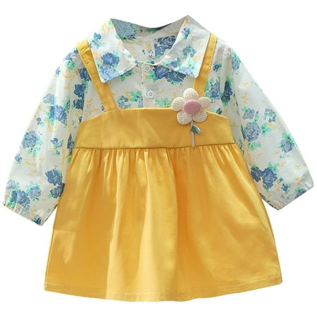 

Girl Dress Spring Children s Japanese Mori Flower Print Suspenders Stitching Princess Dress Spring Autumn Baby Girl Clothes