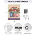 thumbnail image 2 of 4th of July RV Awning Sun Shade Screen 9'X7' Poppy Vase American Flag Mesh Sunscreen Patriotic Stars Daisy Awning Shade Screen with Zipper UV Blocker Completed Kits for RV Motorhome Camper, 2 of 7