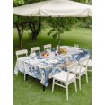 thumbnail image 3 of Outdoor Tablecloth with Umbrella Hole & Zipper, Blue Crab Coastal Rectangle Tablecloth 60x102 Inch, Beach Starfish Nautical Coral Retro Patio Table Cover Waterproof Table Cloth for Picnic/Party, 3 of 7