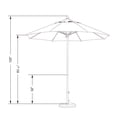 thumbnail image 5 of California Umbrella Oceanside Series Patio Market Umbrella in Olefin with Black Fiberglass Pole Fiberglass Ribs Push Lift, 5 of 5